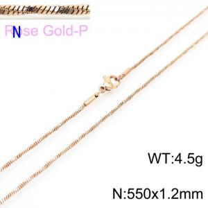 SS Rose Gold-Plating Necklace - KN203697-Z