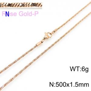 SS Rose Gold-Plating Necklace - KN203708-Z