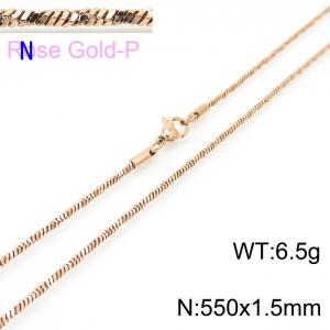 SS Rose Gold-Plating Necklace - KN203709-Z