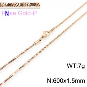 SS Rose Gold-Plating Necklace - KN203710-Z