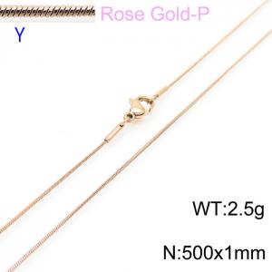 SS Rose Gold-Plating Necklace - KN203723-Z