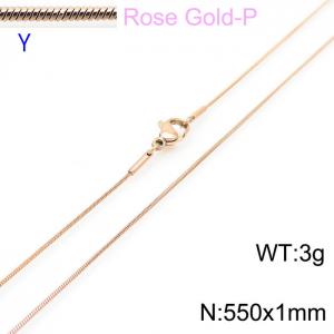 SS Rose Gold-Plating Necklace - KN203724-Z