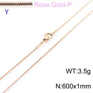 SS Rose Gold-Plating Necklace - KN203725-Z