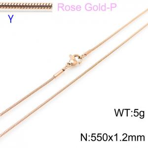 SS Rose Gold-Plating Necklace - KN203736-Z