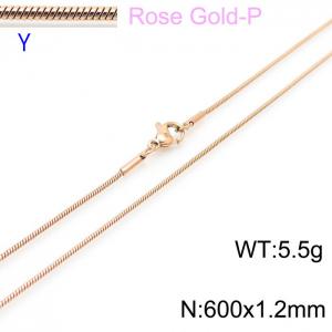 SS Rose Gold-Plating Necklace - KN203737-Z