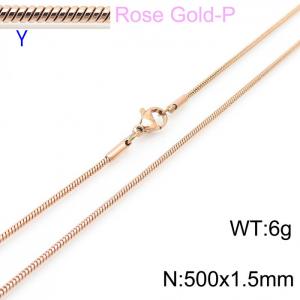 SS Rose Gold-Plating Necklace - KN203750-Z