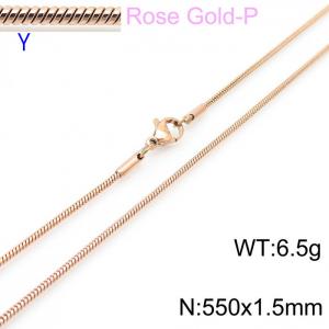 SS Rose Gold-Plating Necklace - KN203751-Z