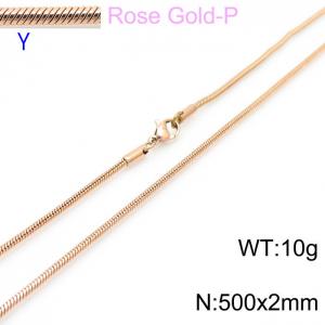 SS Rose Gold-Plating Necklace - KN203756-Z