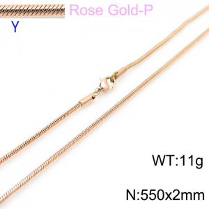 SS Rose Gold-Plating Necklace - KN203757-Z