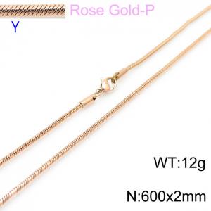 SS Rose Gold-Plating Necklace - KN203758-Z