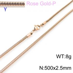 SS Rose Gold-Plating Necklace - KN203771-Z