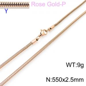 SS Rose Gold-Plating Necklace - KN203772-Z