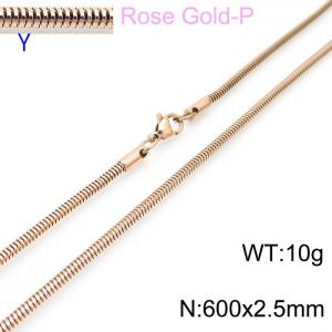 SS Rose Gold-Plating Necklace - KN203773-Z