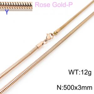 SS Rose Gold-Plating Necklace - KN203783-Z