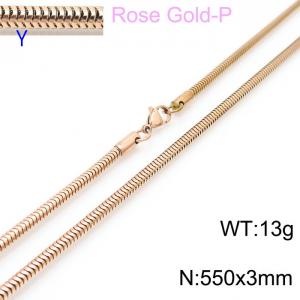 SS Rose Gold-Plating Necklace - KN203784-Z