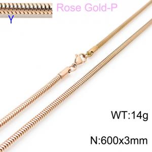 SS Rose Gold-Plating Necklace - KN203785-Z