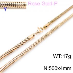 SS Rose Gold-Plating Necklace - KN203798-Z