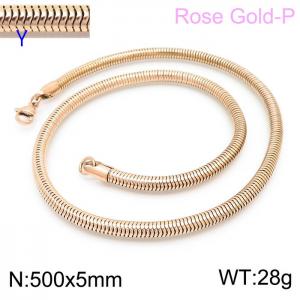 SS Rose Gold-Plating Necklace - KN203807-Z