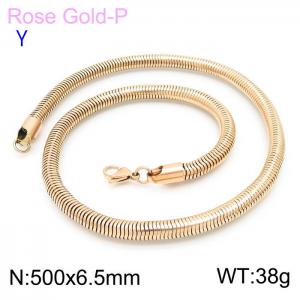 SS Rose Gold-Plating Necklace - KN203819-Z