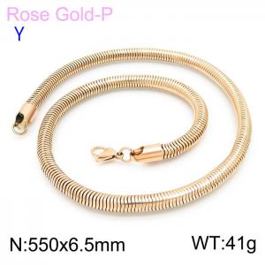 SS Rose Gold-Plating Necklace - KN203820-Z