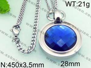 Stainless Steel Stone Necklace - KN21195-Z