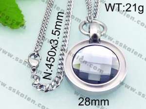 Stainless Steel Stone Necklace - KN21196-Z