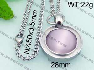 Stainless Steel Stone Necklace - KN21202-Z