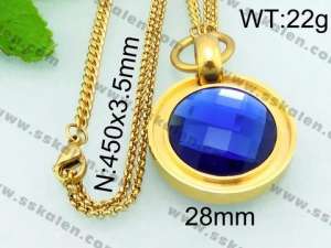 Stainless Steel Stone Necklace - KN21209-Z