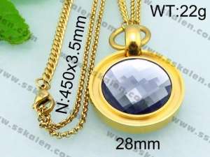 Stainless Steel Stone Necklace - KN21210-Z