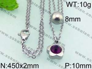 Stainless Steel Stone & Crystal Necklace - KN21786-Z