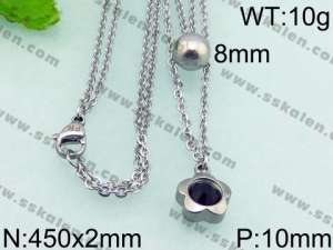 Stainless Steel Stone & Crystal Necklace - KN21788-Z