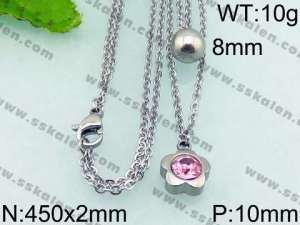 Stainless Steel Stone & Crystal Necklace - KN21790-Z