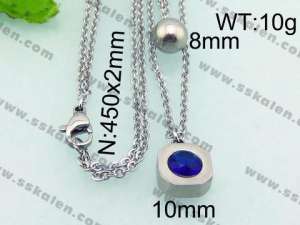 Stainless Steel Stone & Crystal Necklace - KN21793-Z