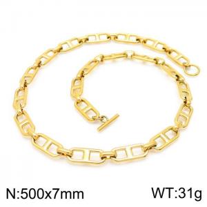 SS Gold-Plating Necklace - KN225208-Z