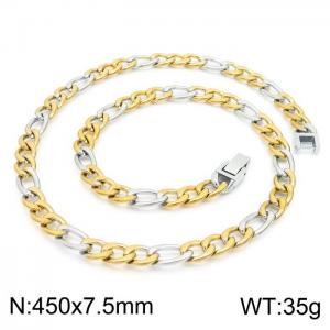 SS Gold-Plating Necklace - KN225211-Z