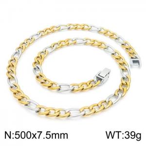 SS Gold-Plating Necklace - KN225212-Z
