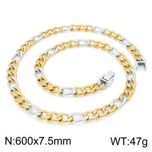 SS Gold-Plating Necklace - KN225214-Z
