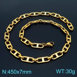 SS Gold-Plating Necklace - KN225253-Z