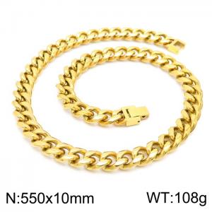 SS Gold-Plating Necklace - KN225368-Z