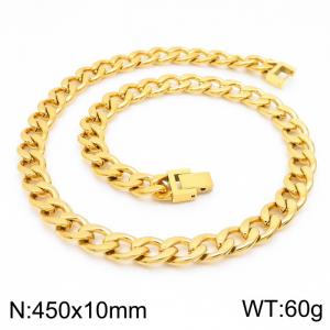 SS Gold-Plating Necklace - KN225408-Z