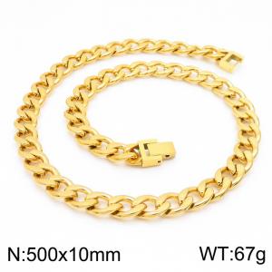 SS Gold-Plating Necklace - KN225409-Z