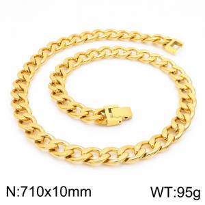 SS Gold-Plating Necklace - KN225413-Z