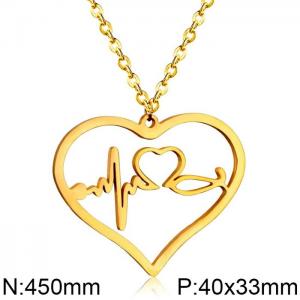 SS Gold-Plating Necklace - KN225538-WGSA
