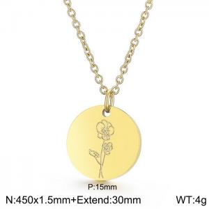SS Gold-Plating Necklace - KN226138-WGFR