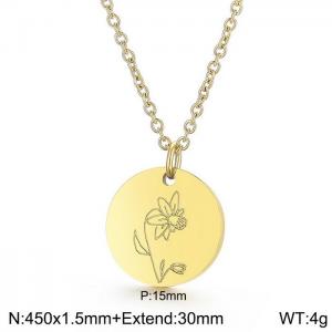 SS Gold-Plating Necklace - KN226139-WGFR