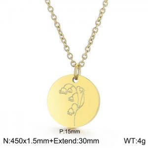 SS Gold-Plating Necklace - KN226141-WGFR