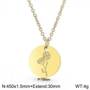 SS Gold-Plating Necklace - KN226144-WGFR