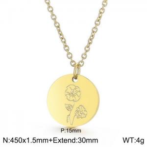 SS Gold-Plating Necklace - KN226145-WGFR