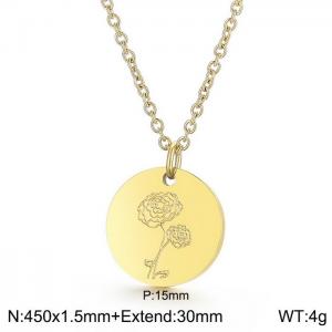 SS Gold-Plating Necklace - KN226146-WGFR