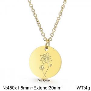 SS Gold-Plating Necklace - KN226148-WGFR